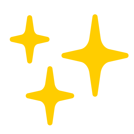 Download a pic Sparkles symbol of emotion by Toss Face 토스페이스 on a clean background in PNG