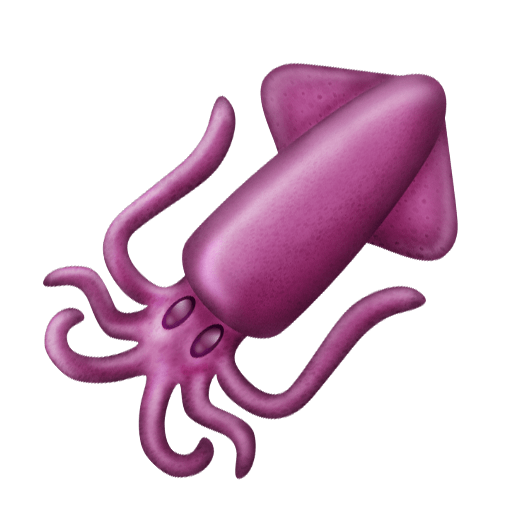 Загрузить фотографии символа настроения Кальмар от Emojipedia на чистом фоне в PNG