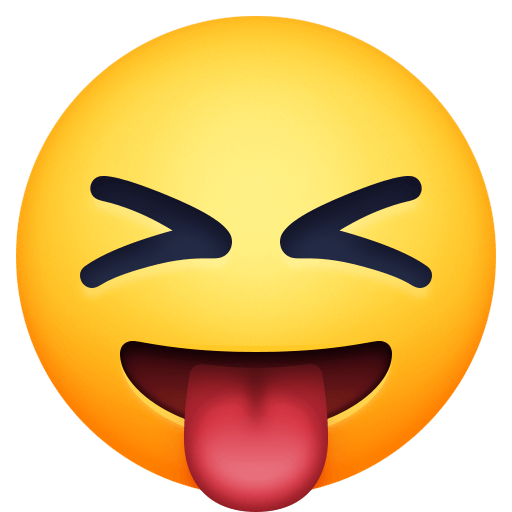 Upload pictures Teasing face emotion by Facebook on a clean background in PNG