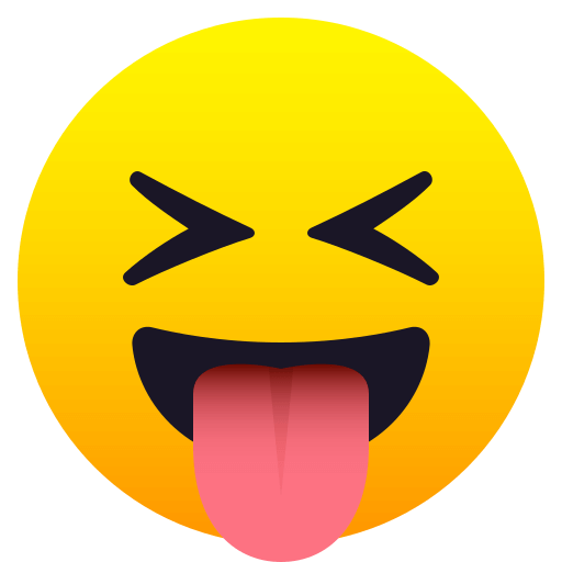 Copy figures Tongue Out symbol by JoyPixels on a translucent background in PNG