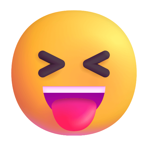 Upload a figure Teasing smiley emoji-smiley of the Microsoft set no background in png