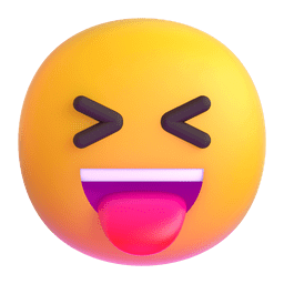 Copy image Face with Stuck-Out Tongue and Squinting Eyes smiley by Microsoft Teams for PC and Android without a background in PNG