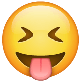 Save photos Face with Stuck-Out Tongue and Squinting Eyes emoticon by WhatsApp for Android and PC no background in png