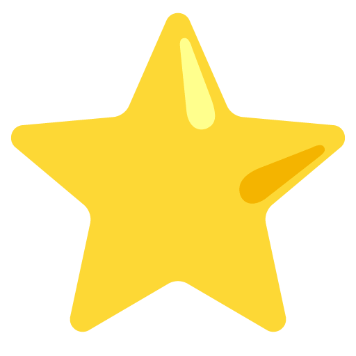 Download a photo Five Pointed Star emoji created by Google without a background in png
