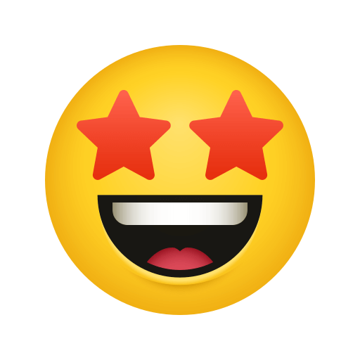 Сохранить графику эмоции Глаза-звёзды от Icons8 на бесцветном фоне в ПНГ