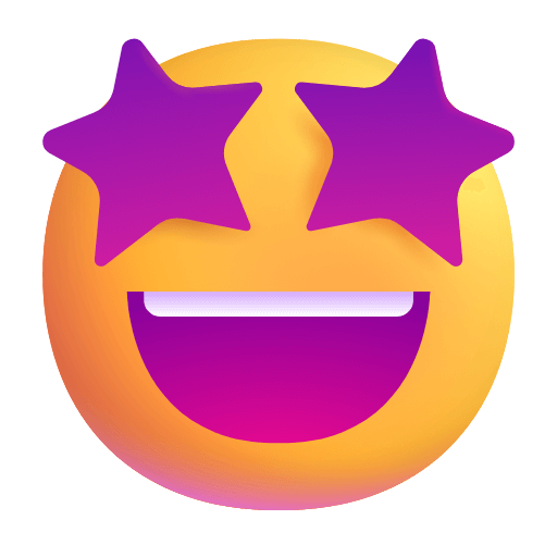 Сохранить фигуру символа настроения Глаза-звёзды от Microsoft без фона в png