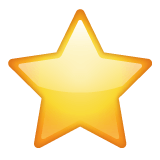 Copy a photo Five Pointed Star emoji by WhatsApp for Android and PC on a clean background in PNG