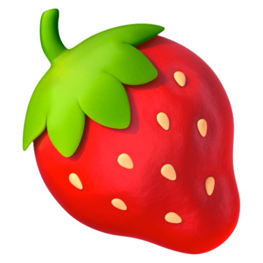 Upload pictures Strawberry emoji-smiley from Google Android no background in png