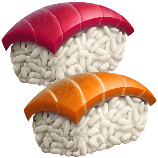 Закачать фотку картинки-смайла Суши-роллы от Твиттера на бесцветном фоне в PNG