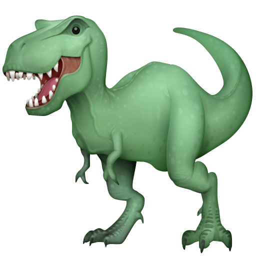 Save a picture T-Rex symbol of emotion by Facebook on a colorless background in png