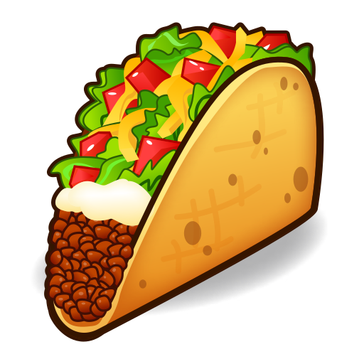Скопировать графику эмотикона Мексиканское Тако от Emojidex на прозрачном фоне в ПНГ