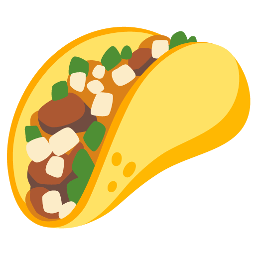 Сохранить фото картинки-смайла Мексиканское Тако от Гугла на просвечивающем фоне в png