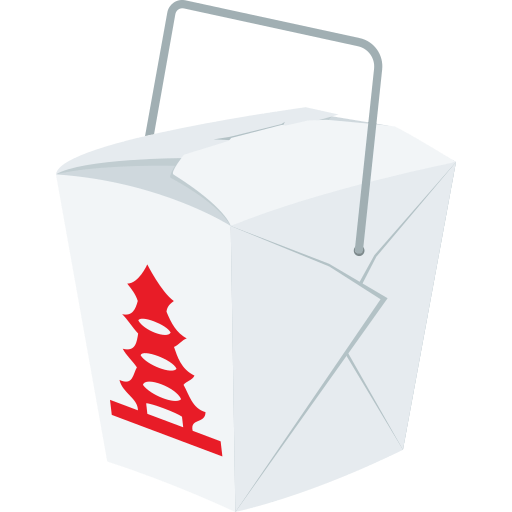 Копировать фотографии картинки-смайла Коробка с китайской едой от JoyPixels на бесцветном фоне в PNG