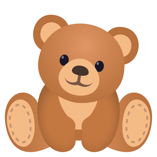 Copy pics Teddy Bear emoticon by JoyPixels on a clean background in PNG