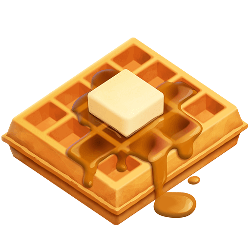 Скачать фигуру эмотика Вафли от Твиттера без фона в png