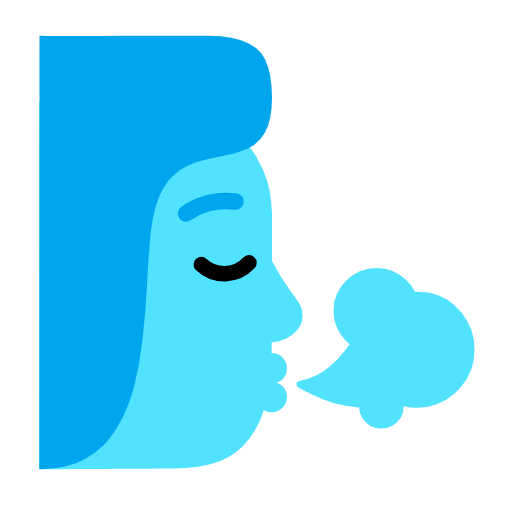 Upload photos Wind Blowing Face symbol of emotion by Microsoft 11 no background in png