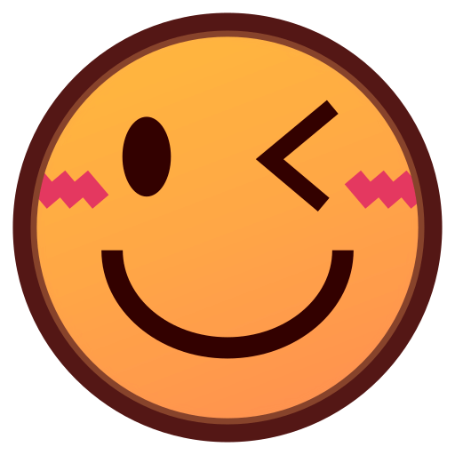 Сохранить изображение лица-символа Подмигивание Эмоция от Emojidex на просвечивающем фоне в PNG