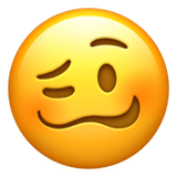 Save drawings Drunk Face symbol from Apple iOS on a translucent background in png