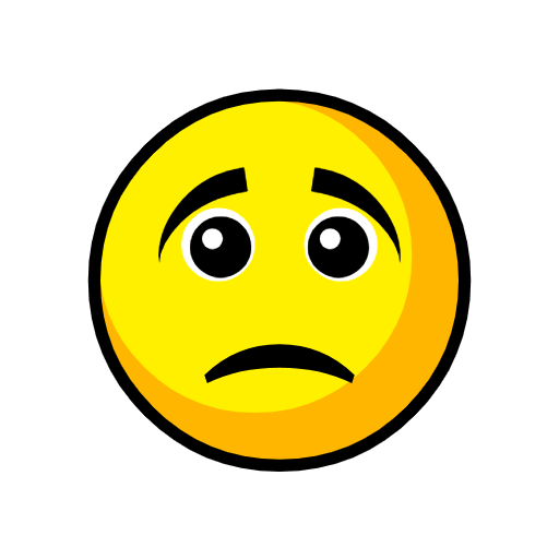 Upload a pic Slightly worried emoji-smiley from Catrinity computer font on a clean background in png