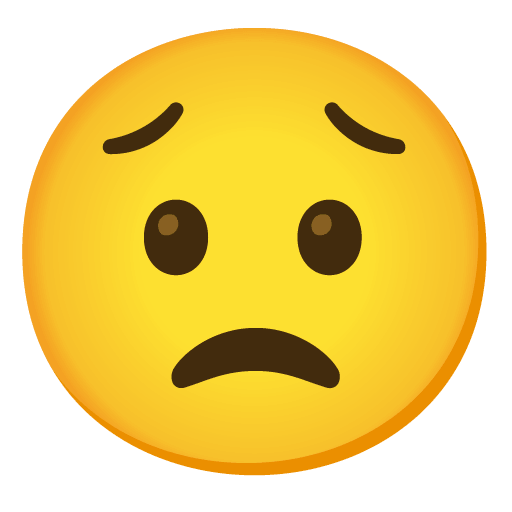 Upload a picture Worried Face emoticon created by Google оn a transparent background in PNG