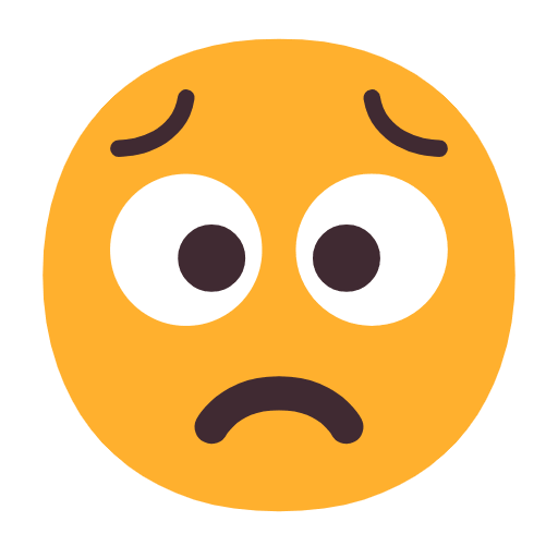 Copy image Slightly worried emoji-smiley by Microsoft 11 on a clean background in PNG