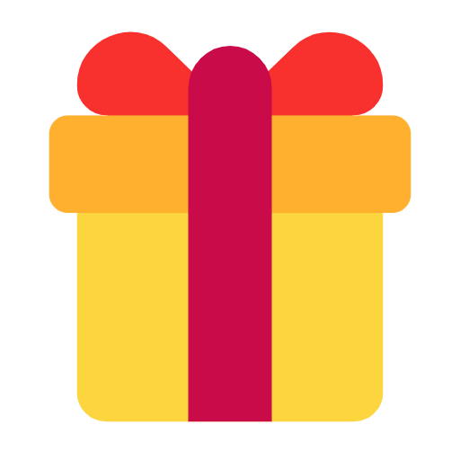 Download image Wrapped Present emoji-emoticon by Microsoft 11 on a translucent background in PNG
