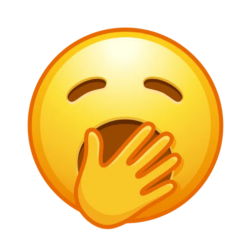 Скопировать фотки иконки Зевающее Лицо на iOS Телеграмме на бесцветном фоне в WEBP