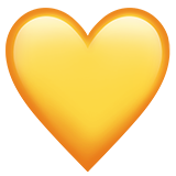 Save a photo of the original Yellow heart emoji from Apple iOS on transparent background in png