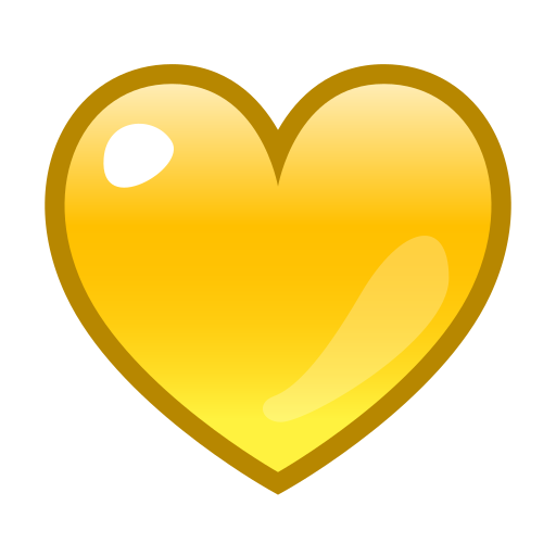 Download a photo of the Yellow Heart emoji ин Emojidex on transparent background in png