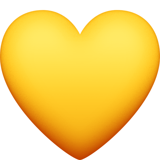 Upload the Yellow Heart emoji by Facebook on transparent background in png