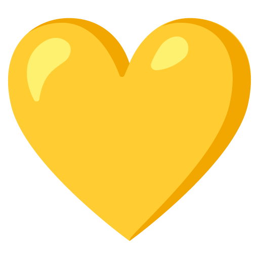 Download a photo of the original Yellow Heart created by Google on transparent background in png