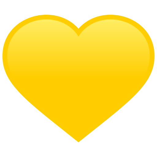 Save a pic of the Yellow Heart emoji by JoyPixels on transparent background in png