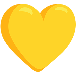 Upload a pic of the Yellow Heart emoji by Facebook's Messenger platform on transparent background in png