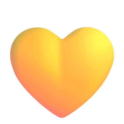 Upload a photo of the original, glossy, gradient-heavy Yellow Heart of the Microsoft emoji set on transparent background in png