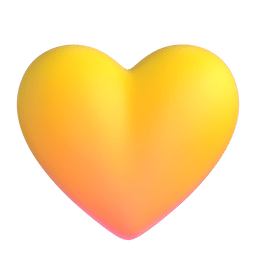 Upload a 3D animated picture of the Yellow Heart emotion by Microsoft Teams for PC and Android on transparent background in png