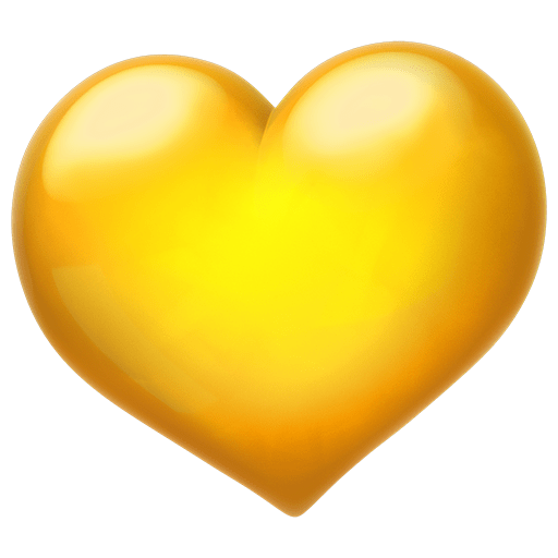 Save a photo of the Yellow Heart emoji on transparent background by Twitter in png