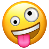Copy figures Crazy Face emoji-emoticon from Apple iOS no background in PNG