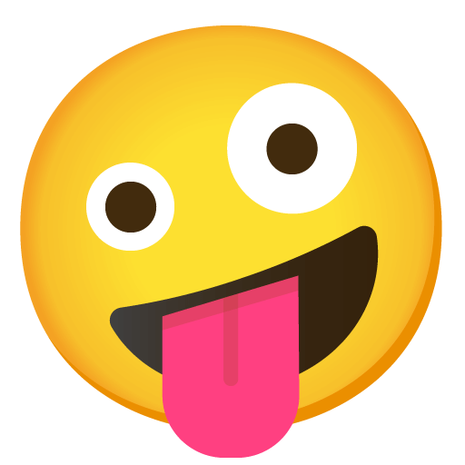 Download a figure Crazy Eyes smiley created by Google оn a transparent background in png