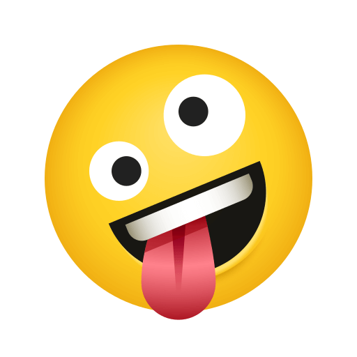 Save a picture Zany Face emoticon by Icons8 on a clean background in png