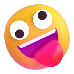 Save a photo Grinning Face with One Large and One Small Eye emoji by Microsoft Teams for PC and Android on a translucent background in PNG
