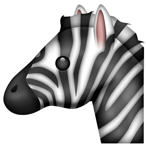 Save a picture Zebra symbol of emotion by Emojipedia оn a transparent background in PNG