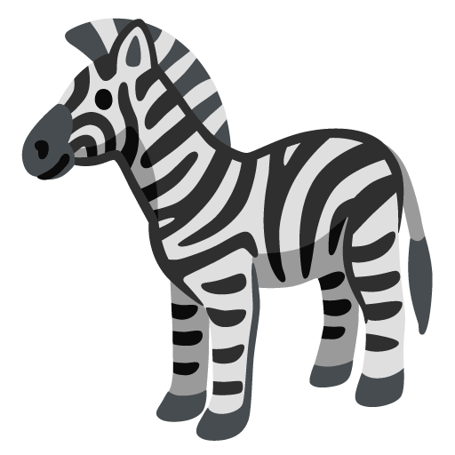 Download a drawing Zebra Face symbol created by Google no background in PNG